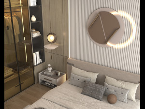 Modern Bedroom Interior Scene 6 Modello 3D