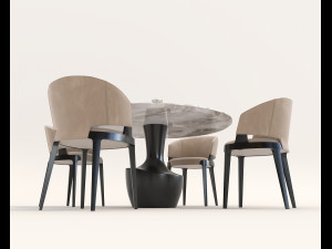 Contemporary Design Table and Chair Set 17 3D Model