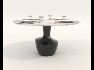 Contemporary Design Table and Chair Set 17 3D Model
