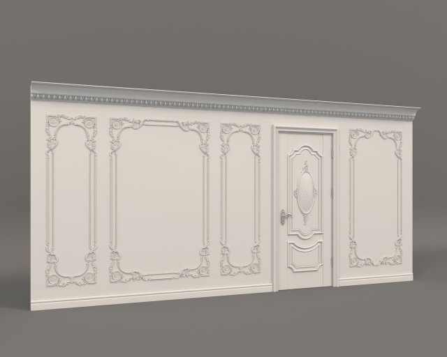 European Style Interior Wall Decoration 5 3D Модель .c4d .max .obj .3ds .fbx .stl .blend 