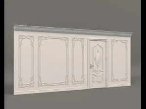 Decoraci&oacute;n de paredes interiores de estilo europeo 5 Modelo 3D