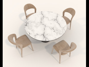Contemporary Design Table and Chair Set 18 3D Model
