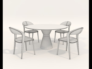 Contemporary Design Table and Chair Set 18 3D Model