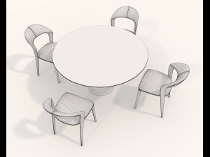 Contemporary Design Table and Chair Set 18 3D Model
