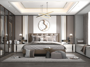 Modern Bedroom Interior Scene 7 3D Model