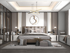 Modern Bedroom Interior Scene 7 Modèle 3D