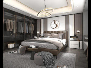 Modern Bedroom Interior Scene 7 3D Model