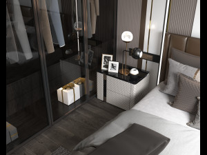 Modern Bedroom Interior Scene 7 3D Model