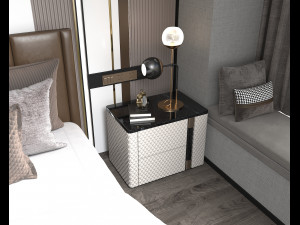 Modern Bedroom Interior Scene 7 3D Model