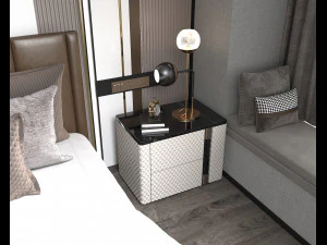 Modern Bedroom Interior Scene 7 3D Model