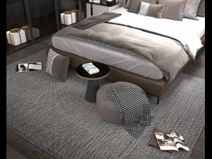 Modern Bedroom Interior Scene 7 3D Model