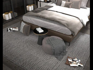 Modern Bedroom Interior Scene 7 3D Model