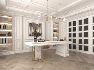 Neoclassical Working Room Scene 3D Model