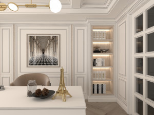 Neoclassical Working Room Scene 3D Model