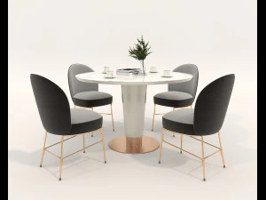 Set tavolo e sedie moderni 7 Modello 3D