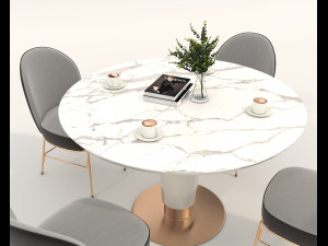 Modern Table and Chair Set 7 3D मॉडल