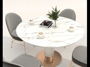 Modern Table and Chair Set 7 3D Model