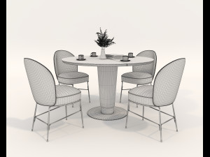 Modern Table and Chair Set 7 3D मॉडल