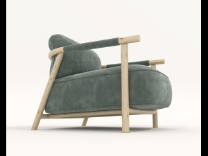 Wooden Table and Chair Set Model 3D
