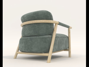 Wooden Table and Chair Set Model 3D