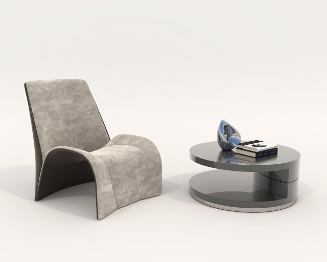 Contemporary Coffee Table and Armchair 11 Modèle 3D .c4d .max .obj .3ds .fbx .stl .blend 