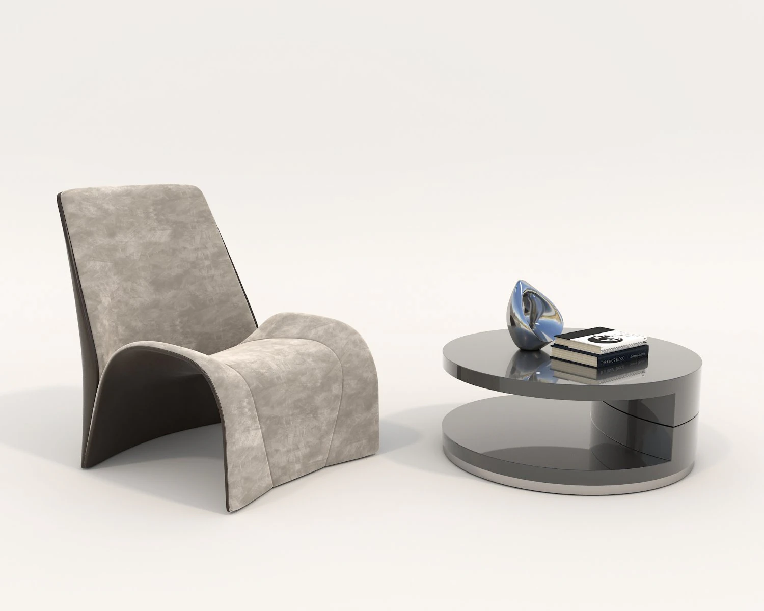 Contemporary Coffee Table and Armchair 11 3D Model .c4d .max .obj .3ds .fbx .stl .blend 