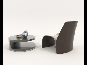 Contemporary Coffee Table and Armchair 11 Modèle 3D