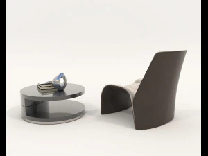 Contemporary Coffee Table and Armchair 11 3D Model