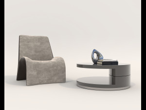 Contemporary Coffee Table and Armchair 11 Modèle 3D
