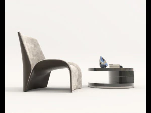 Contemporary Coffee Table and Armchair 11 3D Model
