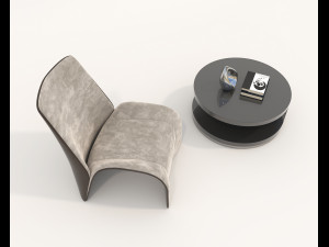 Contemporary Coffee Table and Armchair 11 Modèle 3D