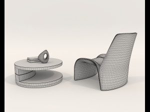 Contemporary Coffee Table and Armchair 11 Modèle 3D