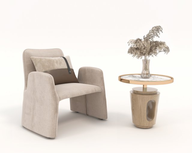 Contemporary Coffee Table and Armchair 12 Modelo 3D .c4d .max .obj .3ds .fbx .stl .blend 