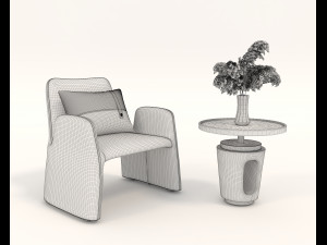 Contemporary Coffee Table and Armchair 12 Modelo 3D