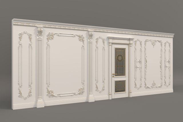European Style Interior Wall Decoration 6 Model 3D .c4d .max .obj .3ds .fbx .stl .blend 