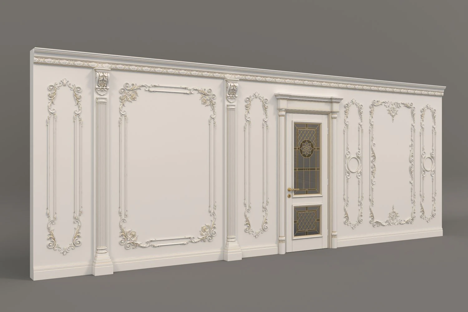 European Style Interior Wall Decoration 6 3D Model .c4d .max .obj .3ds .fbx .stl .blend 