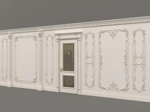 European Style Interior Wall Decoration 6 3D Model