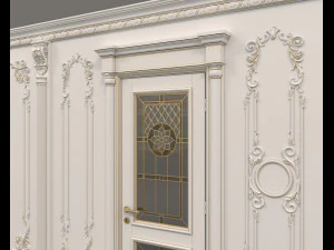 European Style Interior Wall Decoration 6 3D Model