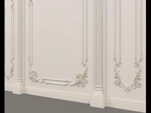 European Style Interior Wall Decoration 6 Model 3D