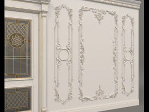 European Style Interior Wall Decoration 6 Model 3D