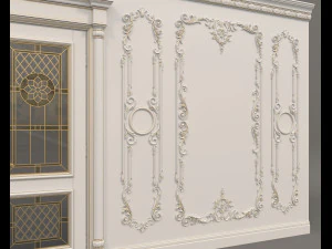 European Style Interior Wall Decoration 6 3D Model