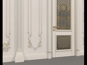 European Style Interior Wall Decoration 6 3D Model