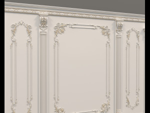 European Style Interior Wall Decoration 6 Model 3D