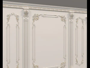 European Style Interior Wall Decoration 6 3D Model