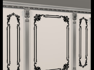 European Style Interior Wall Decoration 6 Model 3D