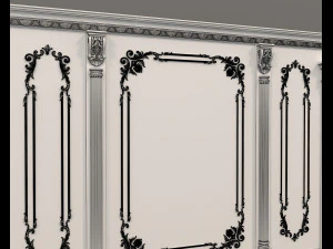 European Style Interior Wall Decoration 6 3D Model