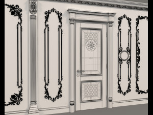 European Style Interior Wall Decoration 6 Model 3D