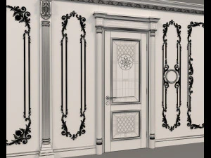 European Style Interior Wall Decoration 6 3D Model