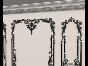 European Style Interior Wall Decoration 6 Model 3D