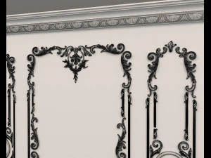 European Style Interior Wall Decoration 6 3D Model